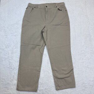 Lauren Jeans Co. Light Khaki Beige‎ Jeans Cotton Blend Women’s Size 18W 36x27.5